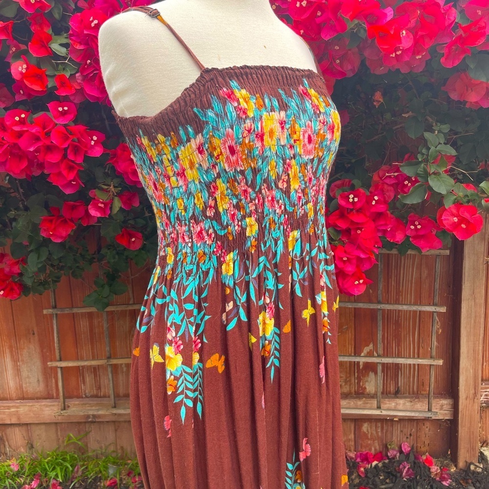 Boho Hawaiian Island Girl Hippie Medium Midi dress
